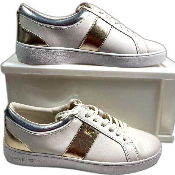 Michael Kors Shoes - Michael Kors Women's White/Gold Sneakers SZ 8.5M NEw